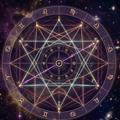 Aspects in Synastry Hub — The Inner Wheel Aspects in synastry — the complete system of geometric relationships between two charts, The Inner Wheel