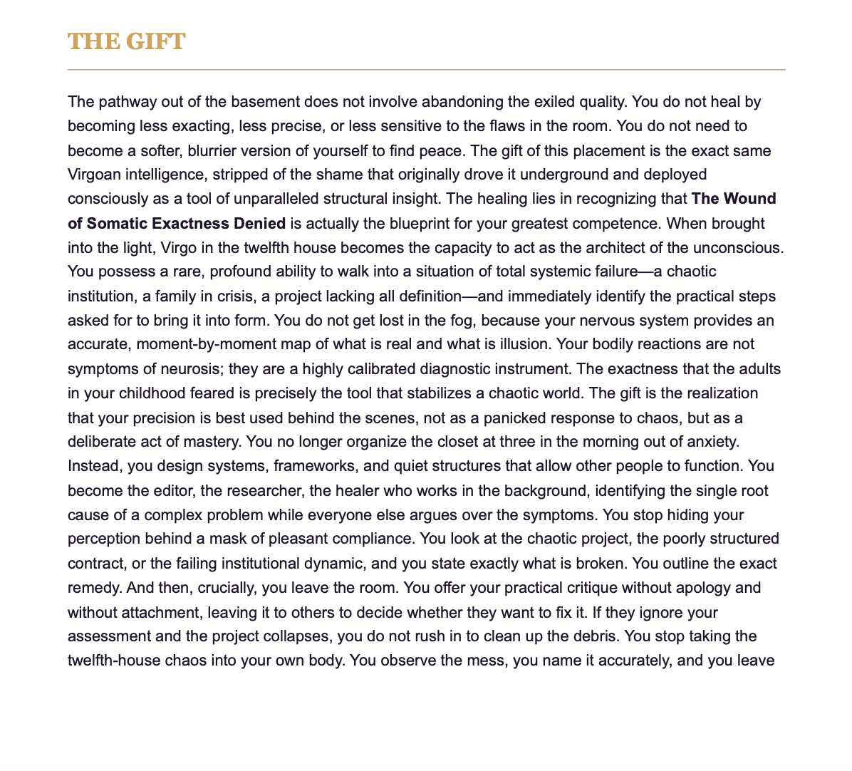 The Exiled Gift sample report page 4 — The Inner Wheel
